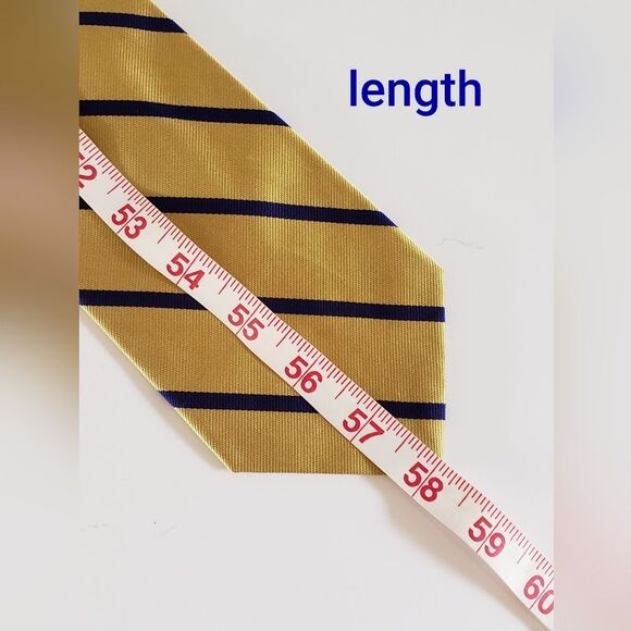 Brooks Brothers 100% Silk Men's Gold & Navy Neck Tie - Picture 5 of 6
